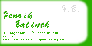 henrik balinth business card